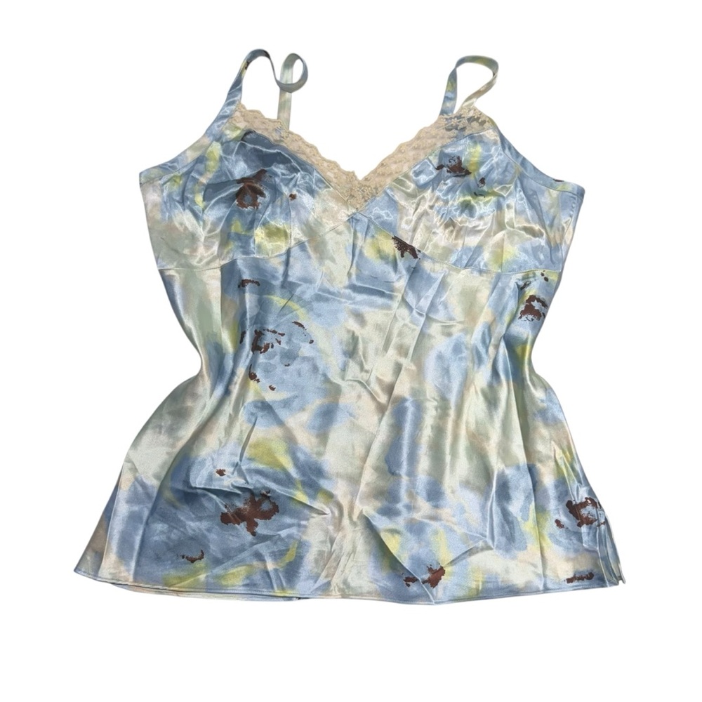 George Y2K Floral Lace Cami Slip Silk Top